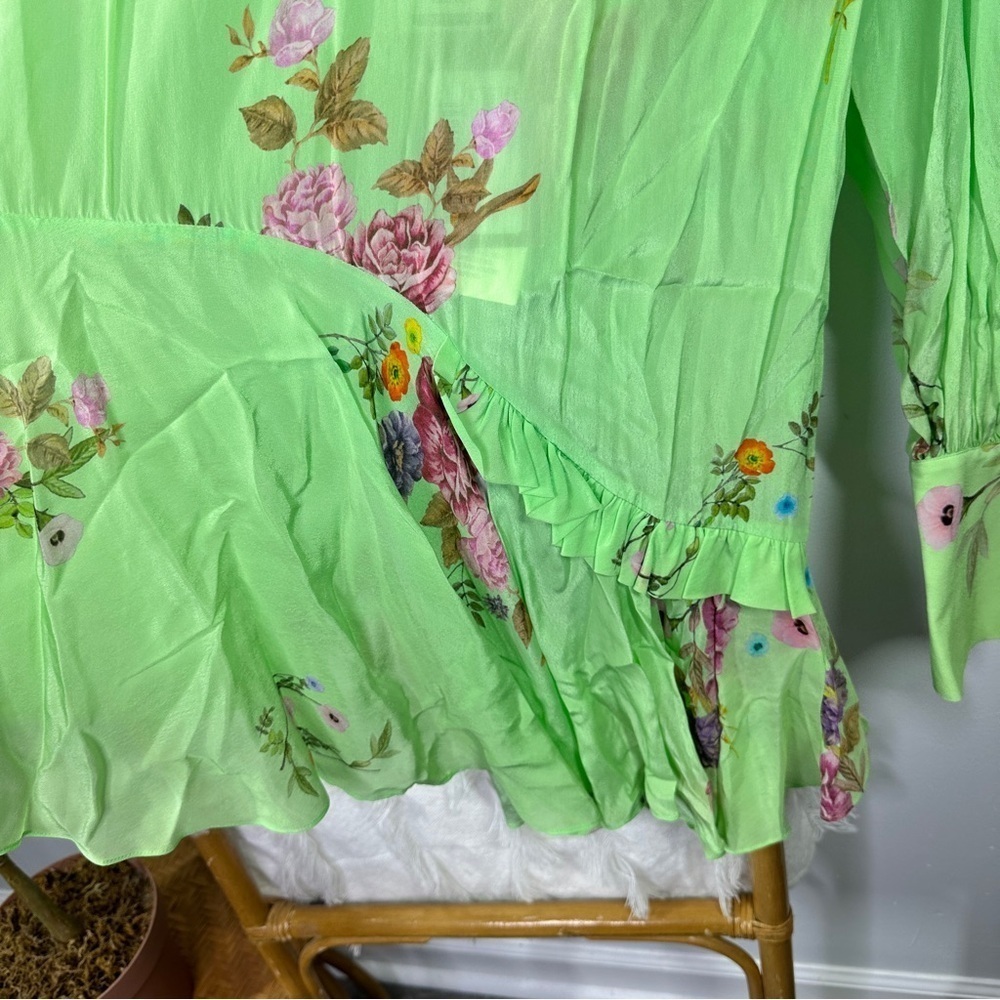 NWT Preen Line Green Floral Long Sleeve Top sz L - Picture 7 of 7